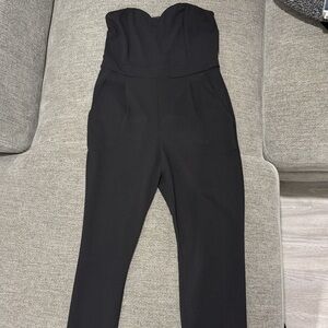 Express Black Strapless Jumpsuit